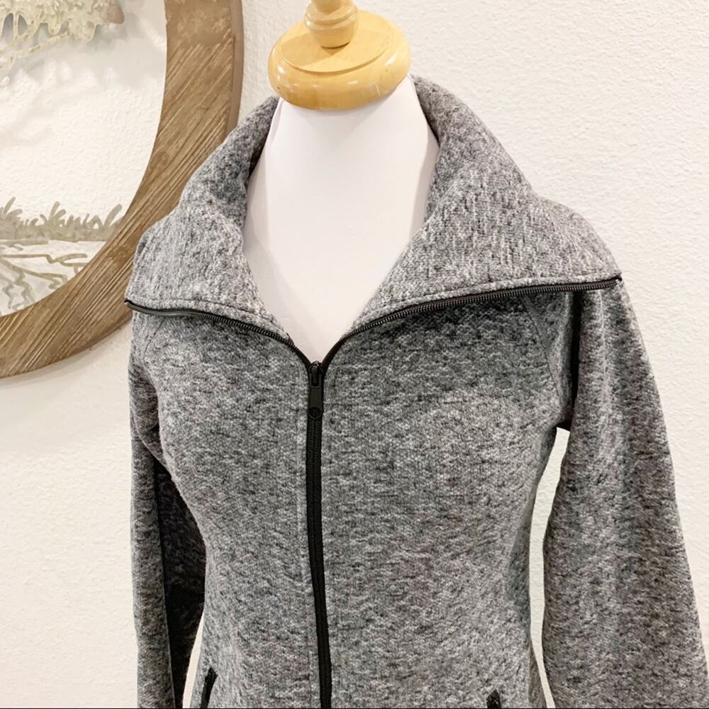 Roots Funnel Neck Full Zip Sweater Jacket Gray XS - Picture 4 of 6